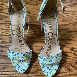 Sam Edelman floral heel sandals, lightly worn